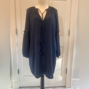 Greylin dress- size medium. Navy blue, with pockets and tie detail.